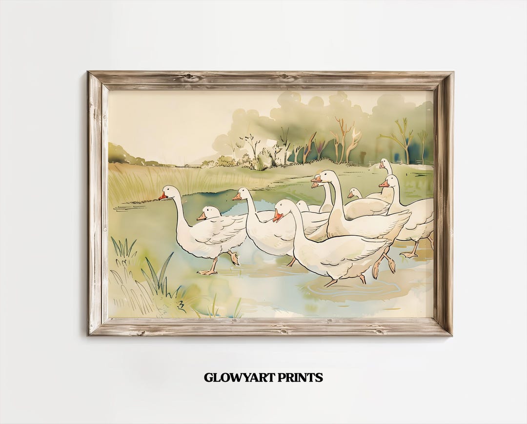 Gochie Print Vintage Goose Print | Farmhouse Kitchen, Cottagecore Illustration ...