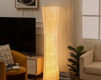Nowoczesna papierowa lampa podłogowa, wysoka lampa narożna LED do salonu