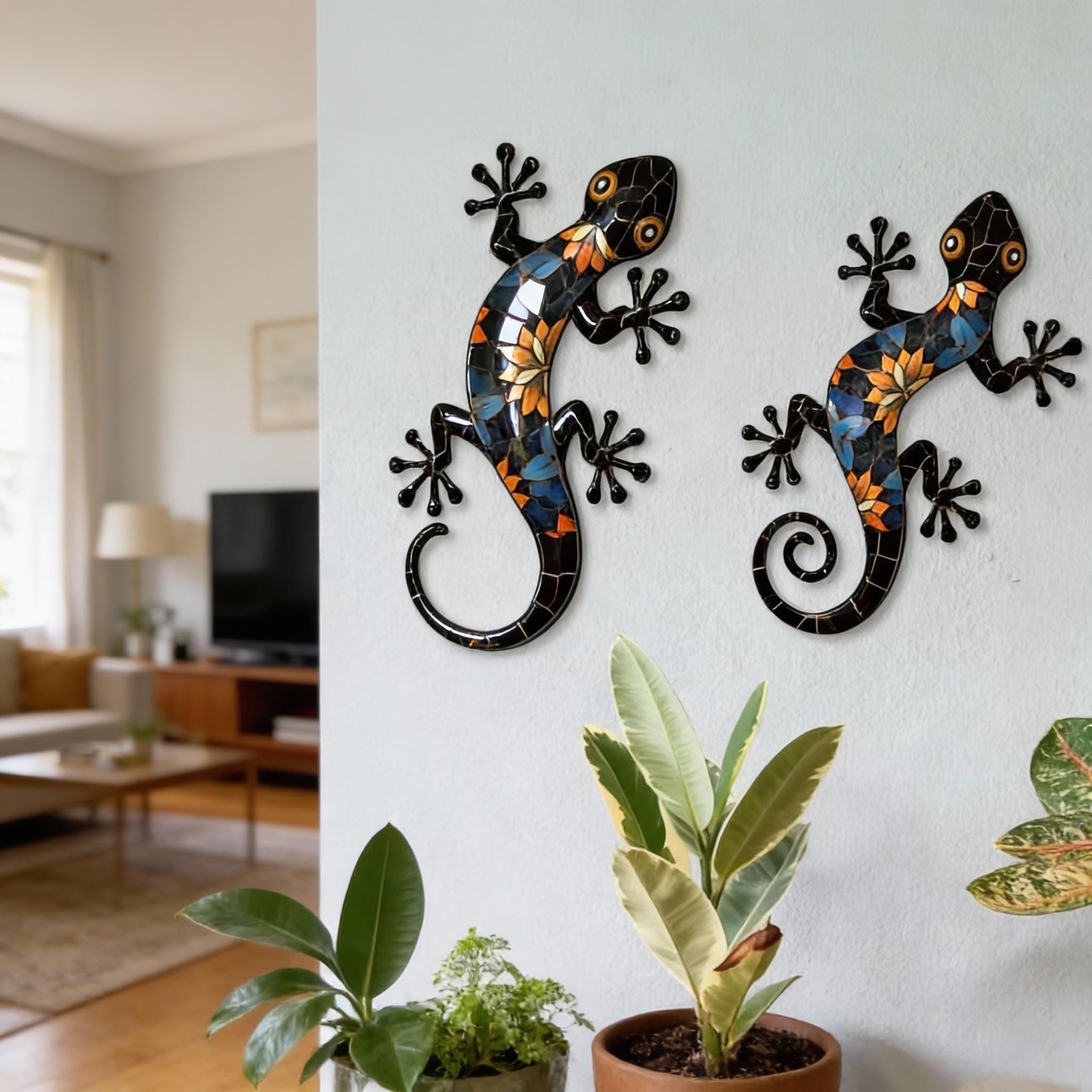 Set Di 3 Lucertole Decorative In Pietra/ Porcellana Per Interni Ed Esterni - Dimensioni Circa 9x8x6 Cm. Ideali Per Decorare Aiuole, Fioriere E Mobili Con Un Tocco Naturale. - 2