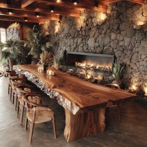 Solid Walnut Dining Table Handmade Rustic Wood Table Artisan Crafted Furniture imagem 11