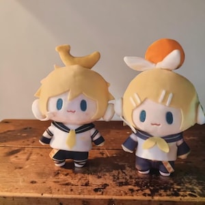 Kagamine Len Rin plush keychain, cut school bag keyring