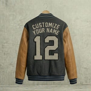 Custom Varsity Jacket Personalize Name and Number Handmade 2026 Sports Edition Zip Up Letterman