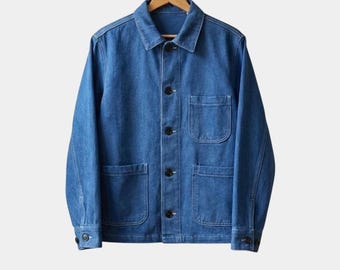 Men’s French-Style Denim Chore Jacket | Vintage 1960s Workwear
