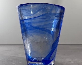 Kosta Boda Mine Tumbler – Blue Art Glass – Scandinavian Design – Ulrica Hydman Vallien