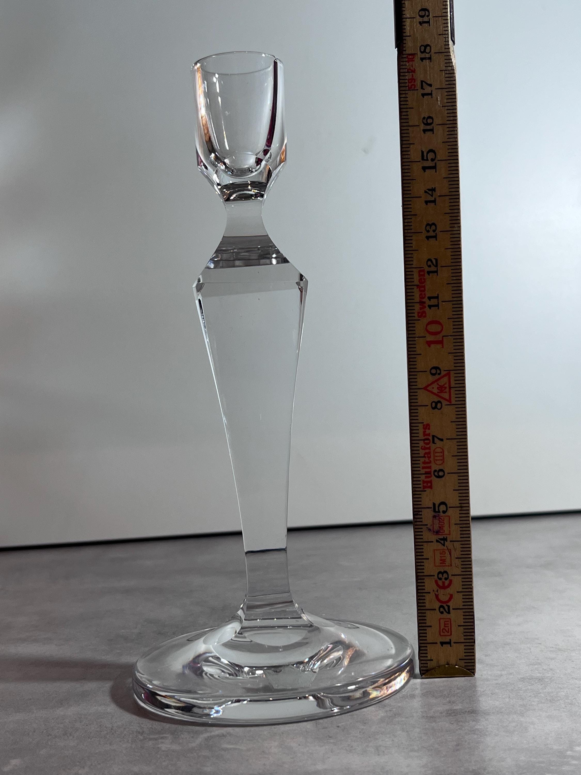 Kosta Boda Candlestick Holders – Clear Art Glass – Vicke