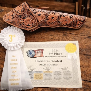 Prisbelönt läderhölster – Sheridan 2024 3:e plats – Colt Navy 1851 .36 Western Holster