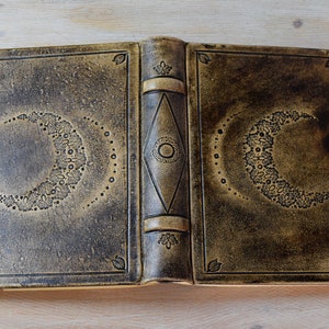 Moon Hardcover Journal, Leather Diary, Personal Journal, A5 Hardback Notebook, Leather Bound Journal, Embossed Journal B5, Gift for Her