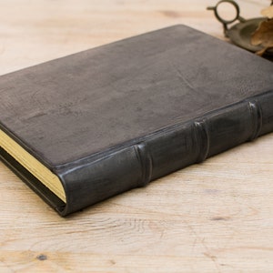 Grey Notebook Personalized, B5 Hardcover Journal, A5 Hardback Notebook Leather, Bullet Journal, Custom Sketchbook, Grey Leather Journal