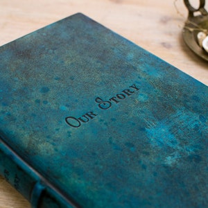 B5 Blue Turquoise Journal, Leather Journal Customized, Hardcover ...
