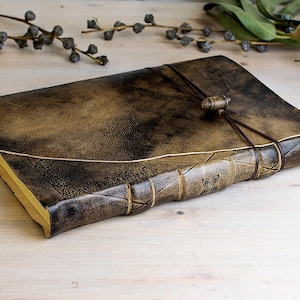 Leather Notebook B4 Personalised, A4 Journal Large, Wedding GuestBook Custom, Rustic Leather Sketchbook, Prayer Journal, Writing Journal image 1