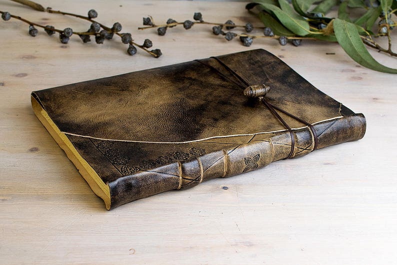 Leather Notebook B4 Personalised, A4 Journal Large, Wedding GuestBook Custom, Rustic Leather Sketchbook, Prayer Journal, Writing Journal image 1