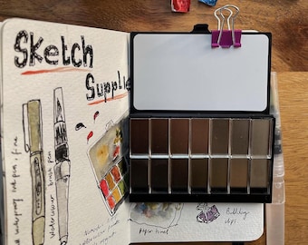 Mini Magnetic Travel Watercolor Palette – Palm Sized, Empty Pans|| Nomadic Artist