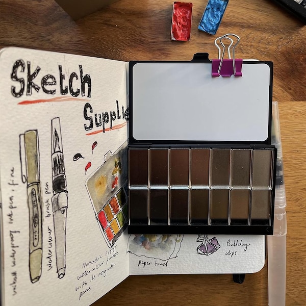Mini Magnetic Travel Watercolor Palette – Palm Sized, Empty Pans|| Nomadic Artist