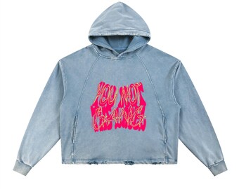 You Not Gang  Boxy Vintage Hoodie (Blue)