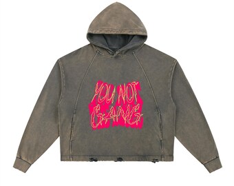 You Not Gang  Boxy Vintage Hoodie (Grey)