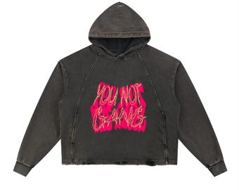 You Not Gang  Boxy Vintage Hoodie (Black)