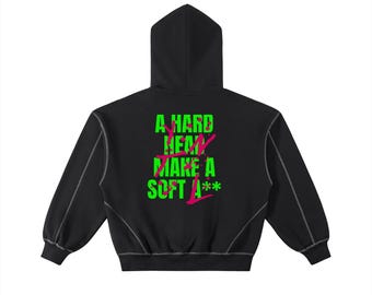 Hard Head, Soft ass  Boxy Hoodie (black)
