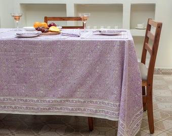 Lavendel Indische Block Print Tischdecke, Block Print Runde Tischdecke, Kreis Tischdecke, Country Kitchen Runde Tischdecke, Französische Tischdecke