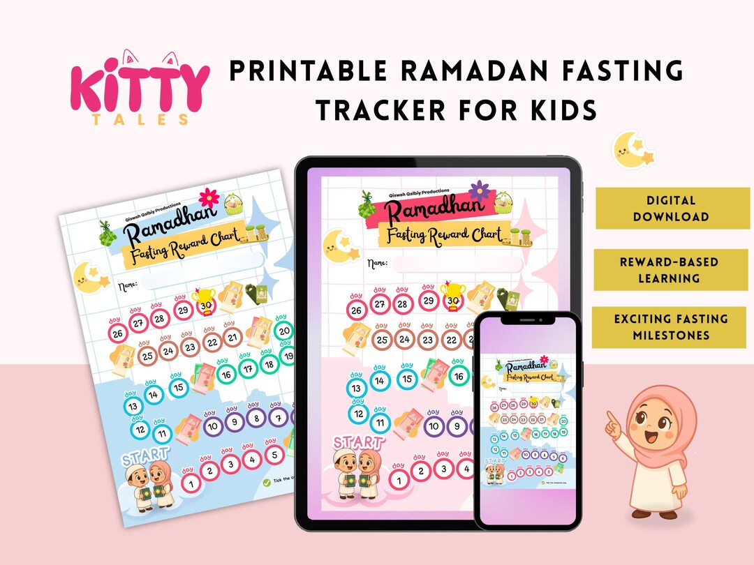 Printable Ramadan Fasting Tracker for Kids, Permanent Digital Copy - Etsy