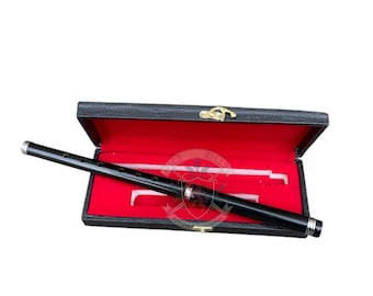Handcrafted Irish Black Rosewood Flute 2-Part Wooden Musical Instrument With Free Hard Carry Case