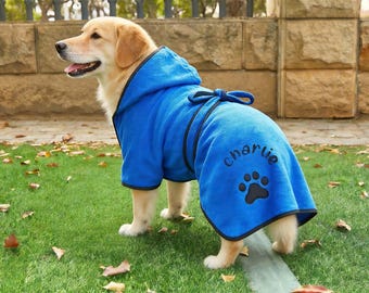 Peignoir personnalisé pour chien, peignoir doux et absorbant pour animal de compagnie