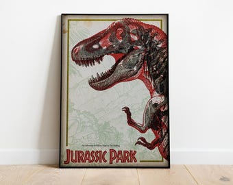 Jurassic Park Poster | Cult Movie | Framed&Unframed