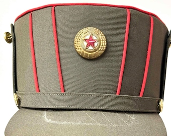 Raro sombrero Shako de oficial del ejército coreano para hombre, original hecho a mano.