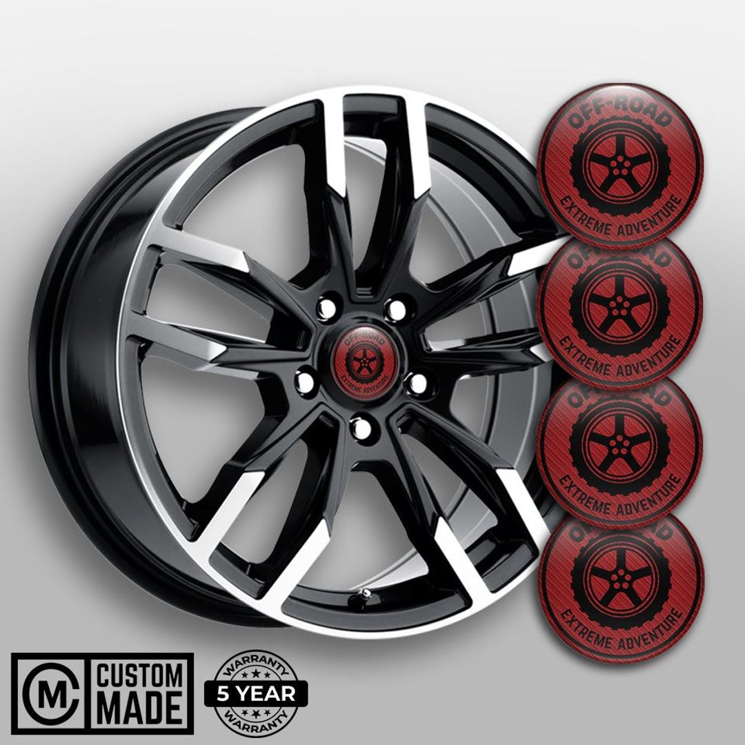 Universal Rim Sticker Set, 3D Epoxy Resin Domed Center Wheel Cap Decals ...