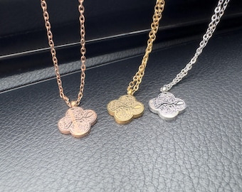 Arabic Sabr clover necklace | Islamic Jewelry Pendant | Muslim Gift for Her | Eid Anniversary Gift