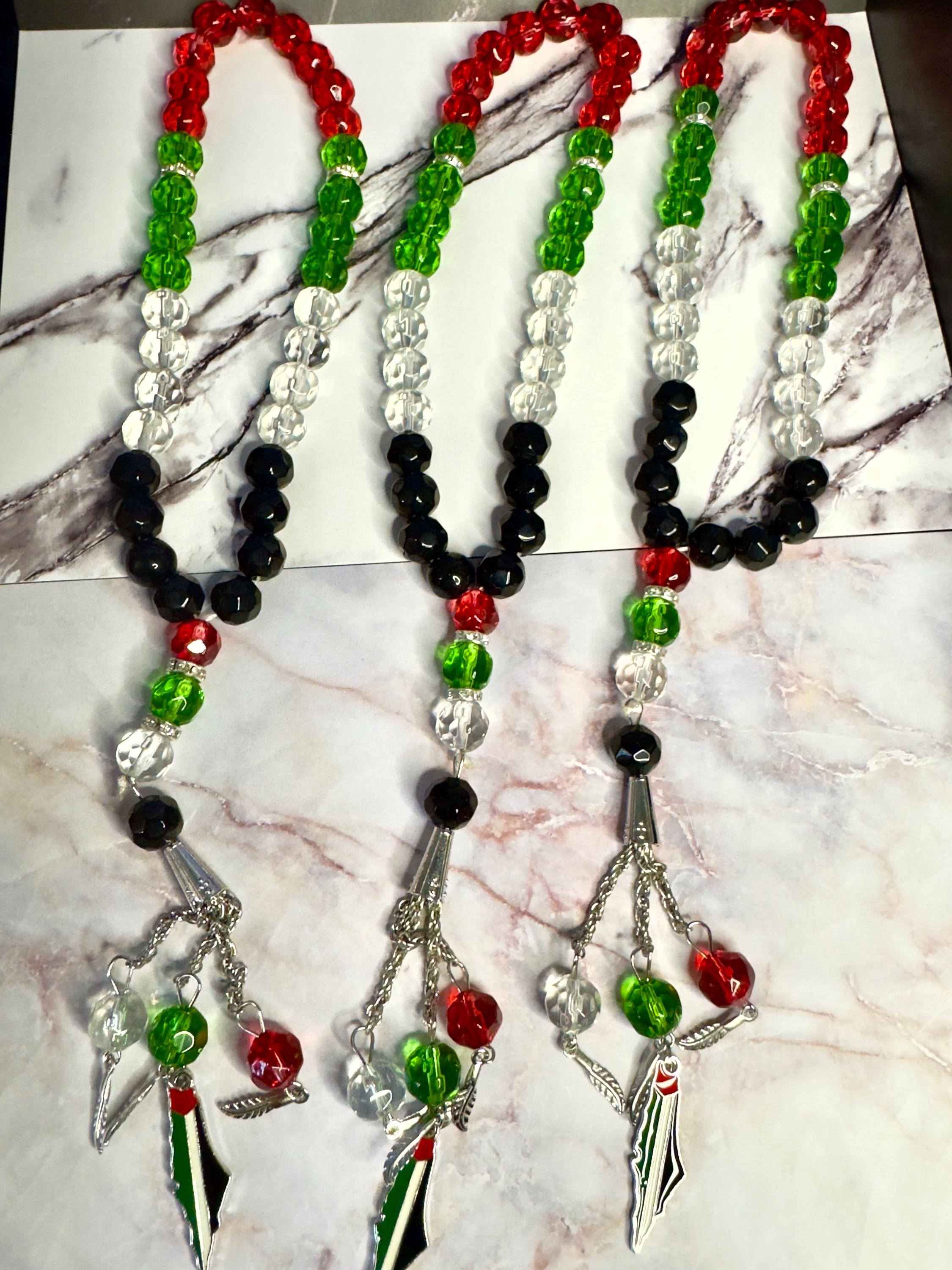 Bracelet tasbih Palestine 33 perles - Miss Perles Créations