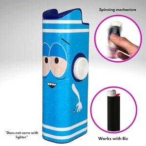 flkr lytr®  fidget spinner lighter case "towlie" for bic® spinner lighter case | flkr lytr