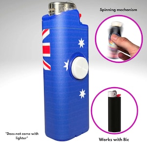 FLKR LYTR® Fidget Spinner Lighter Case "Australian Flag" for Bic® Spinner Lighter Case