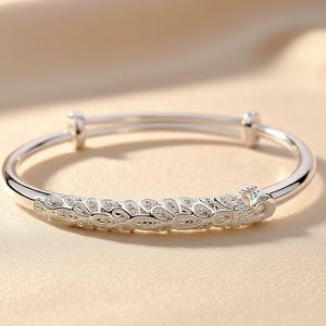 Sterling Silver Phoenix Cuff Bracelet, Adjustable Bangle, Symbolic Jewelry