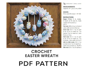 Crochet Easter Wreath Pattern | DIY Spring Decor (PDF Pattern)