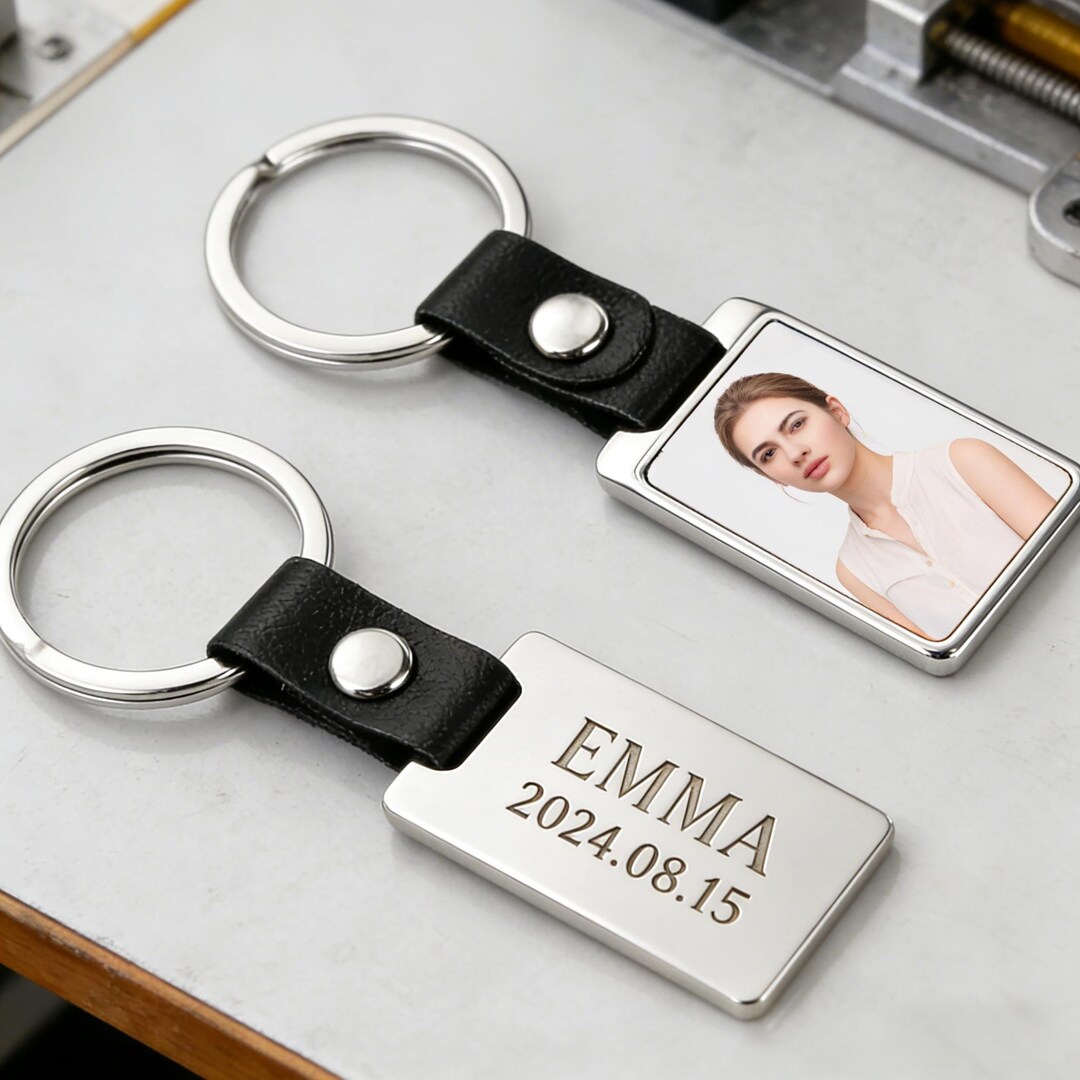 Transfer Case Keychain Personalized Heat Transfer Photo Keychain Custom Image Front Laser ...