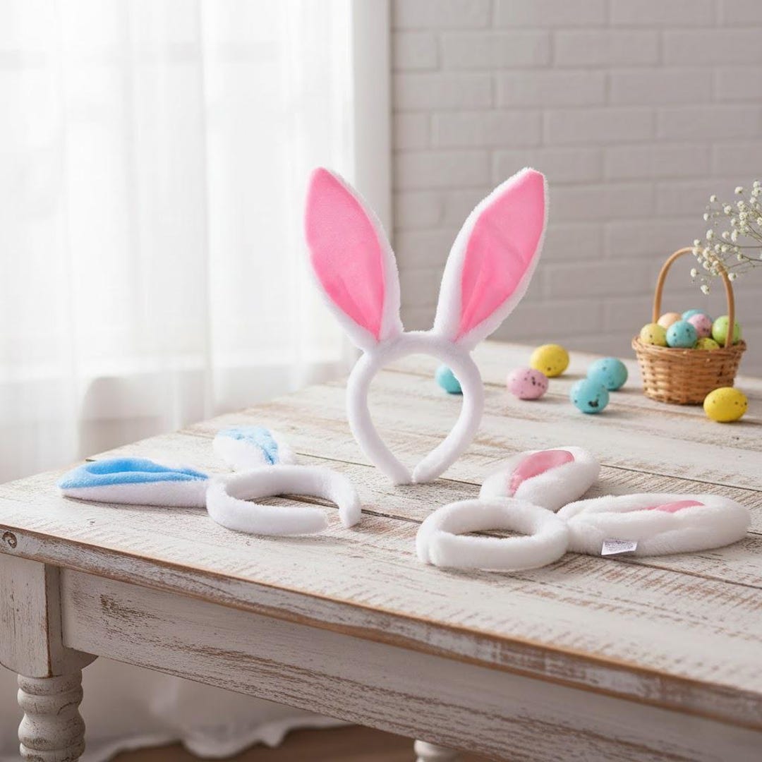 Plush Easter Bunny Ears Headband, Bendable Rabbit Hair Band - Etsy