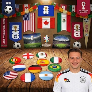 Nål med flagga för fotbolls-VM 2026 | Brosch med fotbollsfans