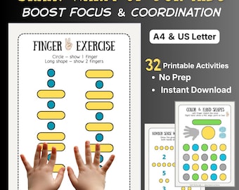 Finger & Brain Exercises | Bilateral Brain Warm-Up for Kids | Fine Motor and Focus Worksheets PDF