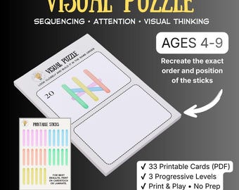 Logic Cards Visual Puzzle | Sequencing Activity for Kids (PDF)