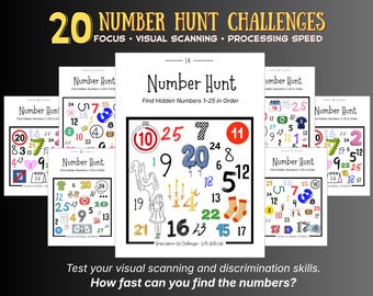 Number Hunt Activities | Brain Warm-Up & Visual Scanning І No Prep Printable