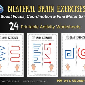 Asymmetrical Brain Exercises for Both Hands | Advanced Bilateral Coordination Worksheets | Fine Motor OT Printable