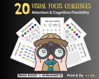 Visual Focus Challenges for Kids | Attention & Logic Worksheets PDF