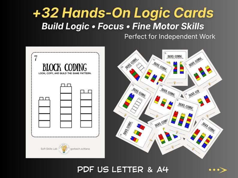 Kids Coding Logic Activities | Visual Memory, Spatial Reasoning ...