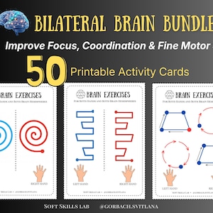 Bilateral Brain Exercises for Focus & Coordination | Fine Motor Worksheets Bundle | Ages 4–7