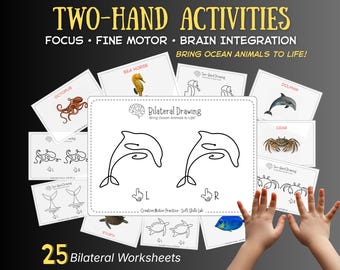 Bilateral Coordination Worksheets | Fine Motor & Focus Activities | OT Brain Warm Up Printable PDF