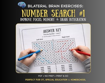 Number Search #1 | Bilateral Focus Brain Exercises | OT & Special Education
