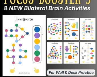 Bilateral Focus Activities | Executive Function & Attention Brain Games | Printable PDF