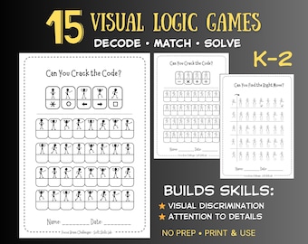 Visual Logic Games for Kids | Focus & Attention Activities | Brain Challenge Printable PDF
