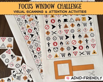 Visual Scanning Activity | Attention & Focus Game | ADHD Friendly Printable PDF