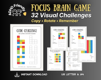 Brain Gym Worksheets for Kids | Focus & Memory Copy Activities (Digital Download)